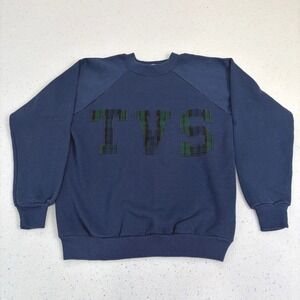Vintage Retro Plaid Letter Sweatshirt Adult‎ S Made in USA TVs Embroidered